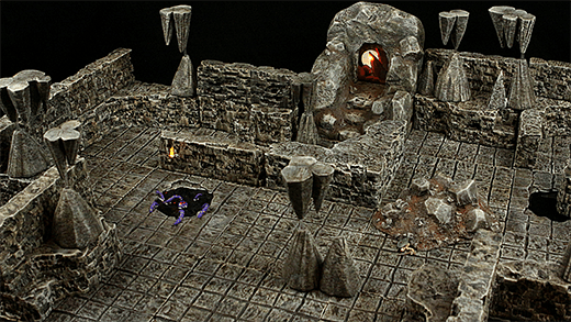 Cave dungeon miniature crafted
